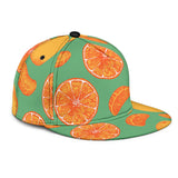 orange fruit pattern green background Snapback Cap Pillow