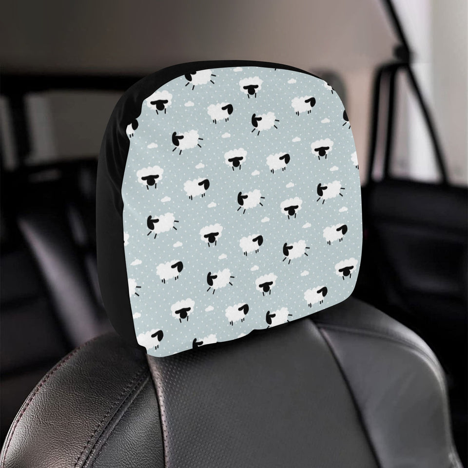 Sheep polka dot cloud pattern Car Headrest Cover