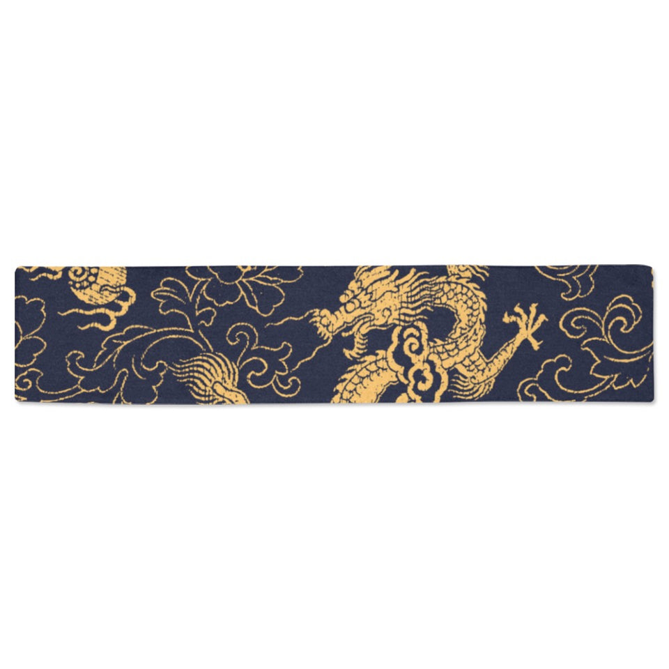 Gold dragon pattern Table Runner