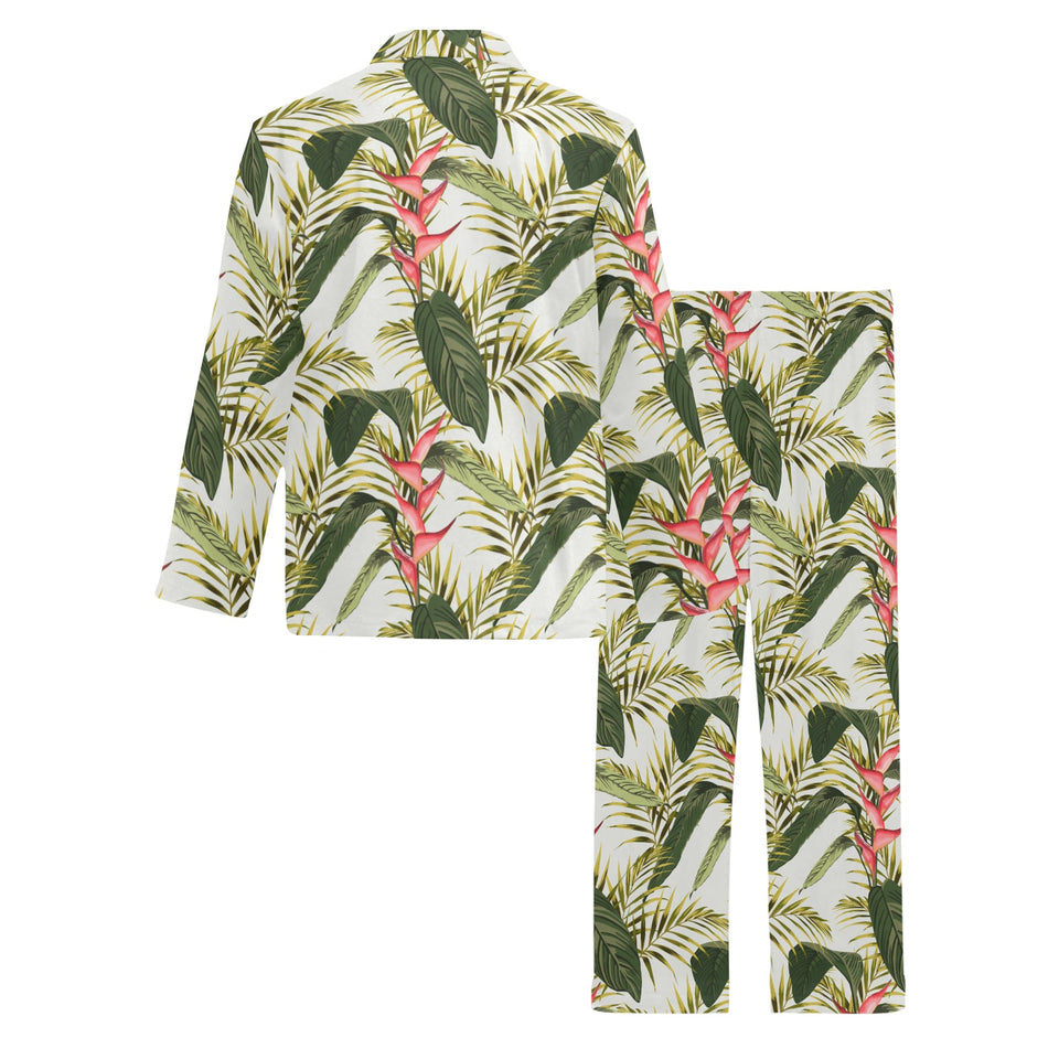 heliconia pattern Men's Long Pajama Set