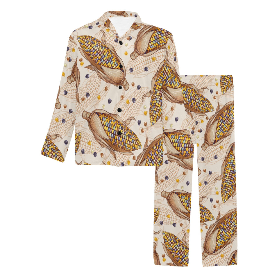 Corn Pattern Print Design 03 Men's Long Pajama Set