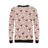 Cute unicorn pug pattern Women's Crew Neck Sweatshirt