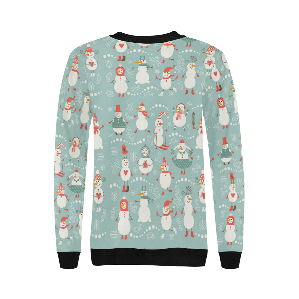 Cute snowman pattern Women's Crew Neck Sweatshirt