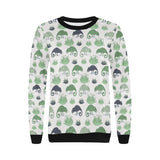 Chameleon lizard succulent plant pattern Women's Crew Neck Sweatshirt