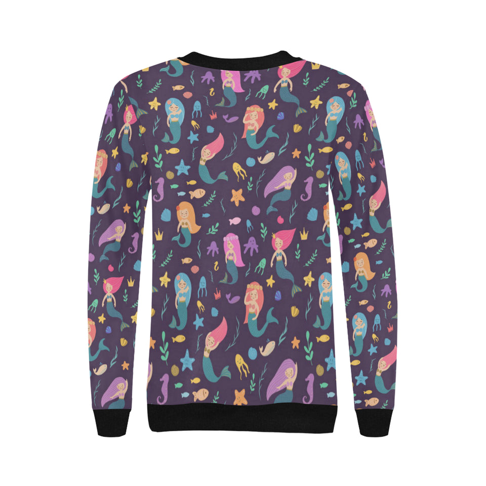beautiful mermaid Fish jellyfish algae other marin Women's Crew Neck Sweatshirt