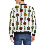 colorful apples leave zebra stripe Men's Crew Neck Sweatshirt