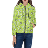 Slices of Lime design pattern Women's Padded Hooded Jacket