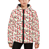 Popcorn Pattern Print Design 05 Kids' Boys' Girls' Padded Hooded Jacket