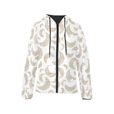 Cool gold moon abstract pattern Women's Padded Hooded Jacket