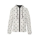 Dog Paws Pattern Print Design 03 Women's Padded Hooded Jacket