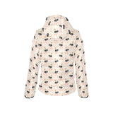 Ostrich Pattern Print Design 05 Women's Padded Hooded Jacket