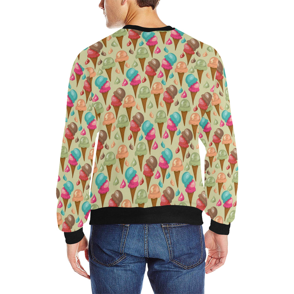 Colorful ice cream pattern Men's Crew Neck Sweatshirt