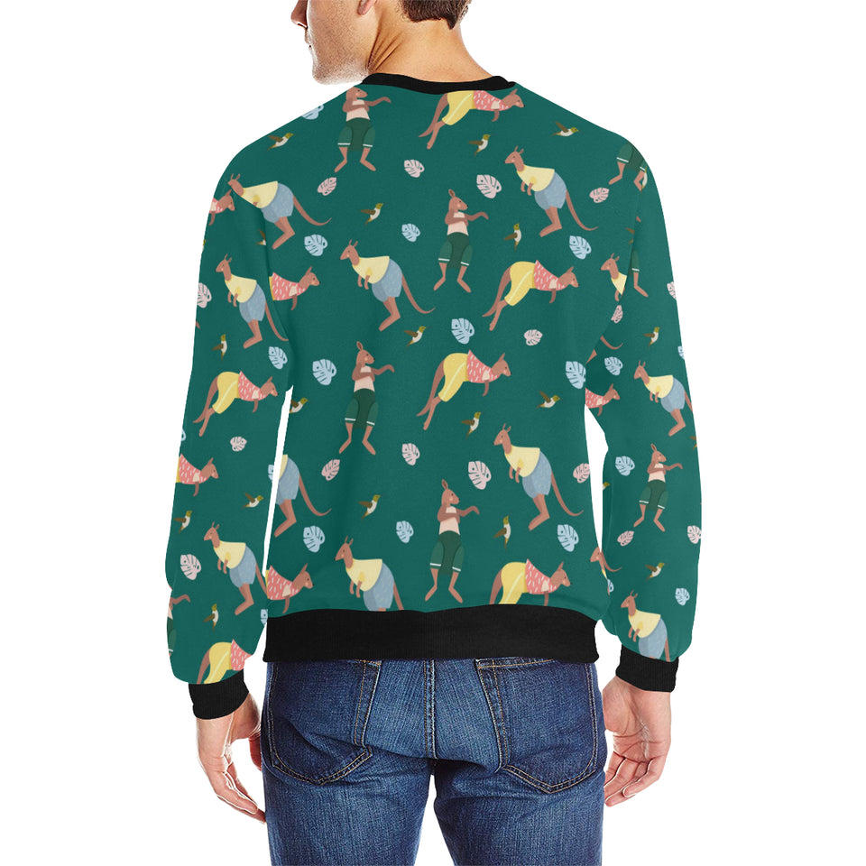 Kangaroo leaves pattern Men's Crew Neck Sweatshirt