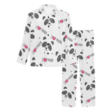 Hand Drawn faces of pandas pattern Men's Long Pajama Set