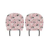 Cows milk product pink background Car Headrest Cover