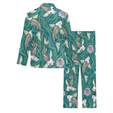 Koi Fish Carp Fish lotus pattern Men's Long Pajama Set