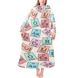 Chemistry Periodic Table Pattern Print Design 02 Blanket Robe with Sleeves