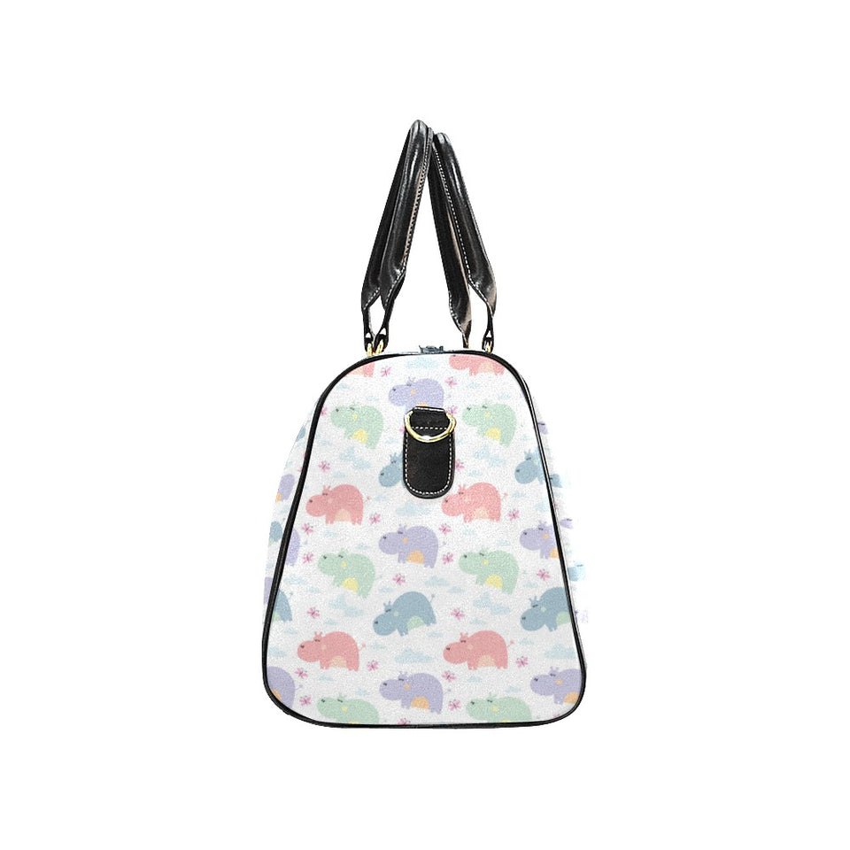 Hippopotamus Pattern Print Design 03 Travel Bag