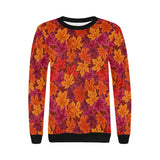 Autumn maple leaf pattern Women's Crew Neck Sweatshirt