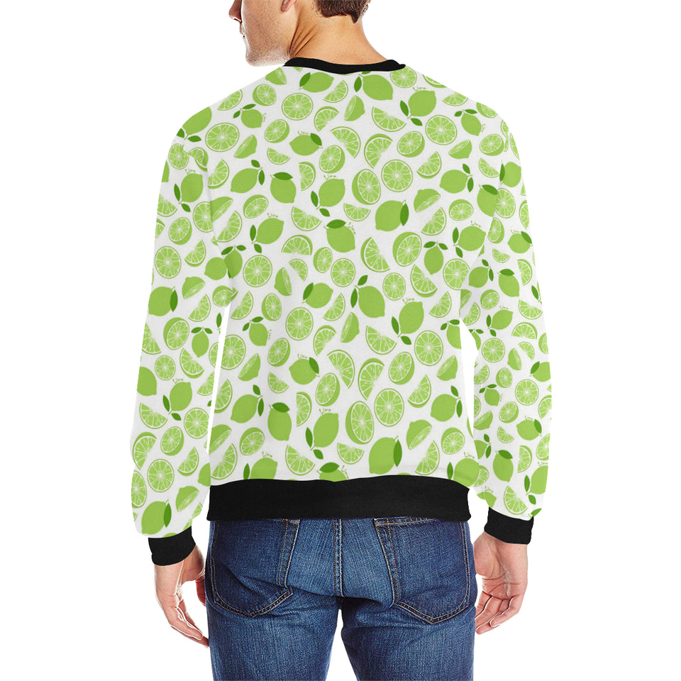 Lime design pattern Men's Crew Neck Sweatshirt