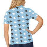 Stingray Pattern Print Design 03 Women's All Over Print Polo Shirt