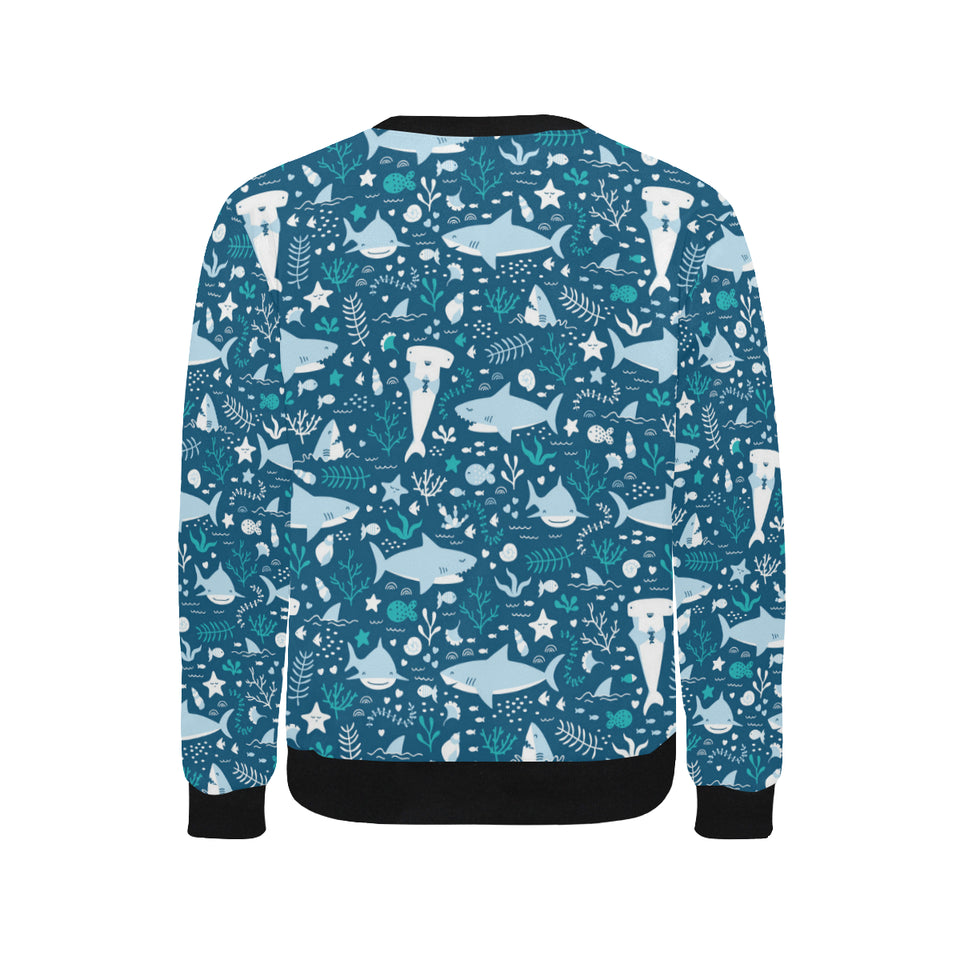 Cute shark pattern Men's Crew Neck Sweatshirt