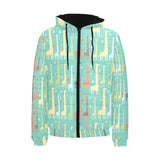 Giraffe Pattern Print Design 01 Men's Padded Hooded Jacket