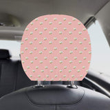Cute hamster cheese pattern pink background Car Headrest Cover