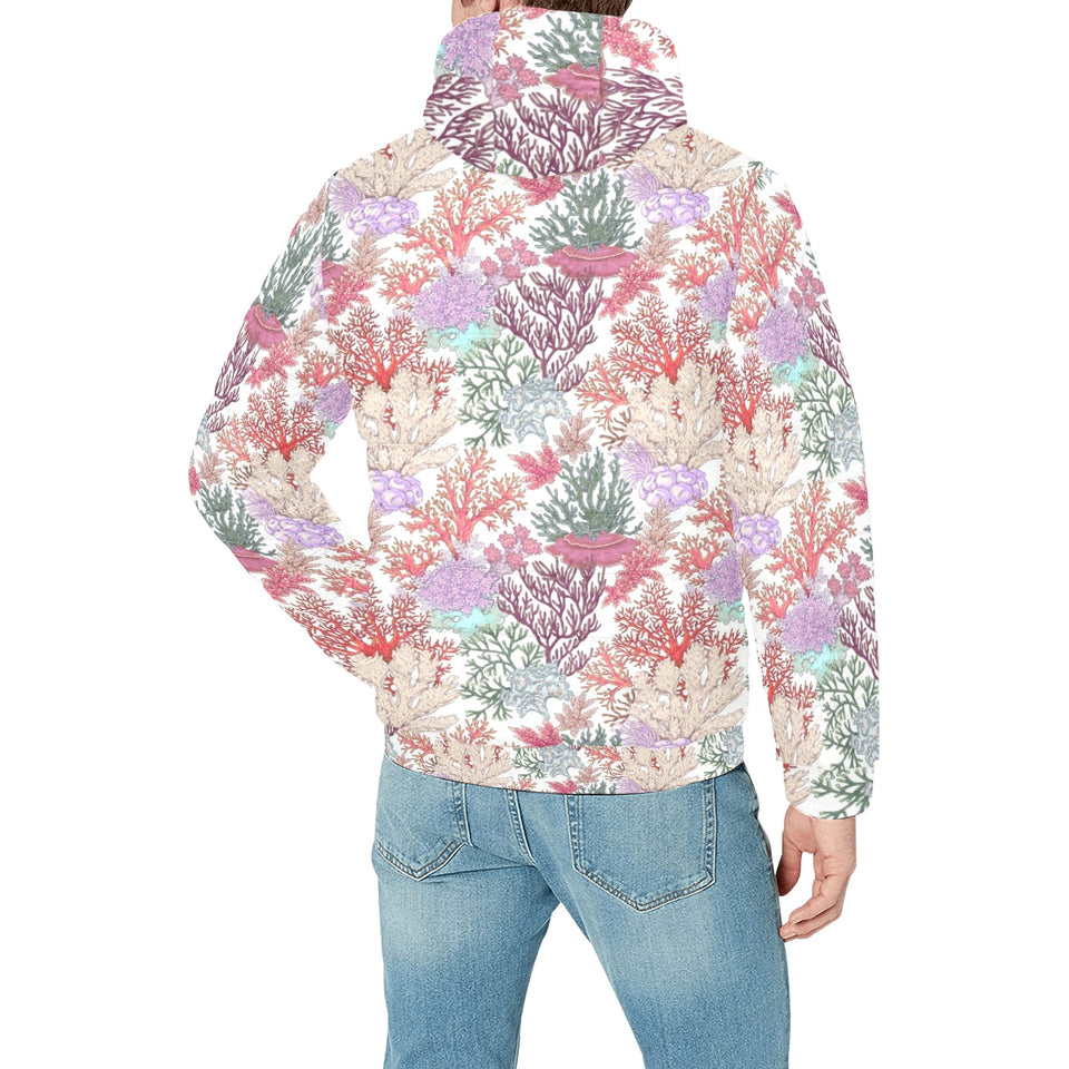 Coral Reef Pattern Print Design 03 Men's Padded Hooded Jacket