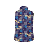 Blue japanese pattern cloud wave flower Men's Padded Vest