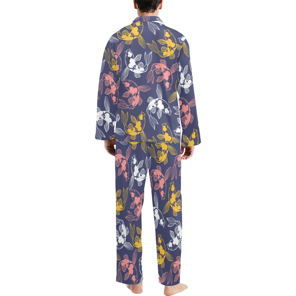 Koi Fish Carp Fish pattern Men's Long Pajama Set