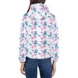 Hummingbird Pattern Print Design 02 Women's Padded Hooded Jacket