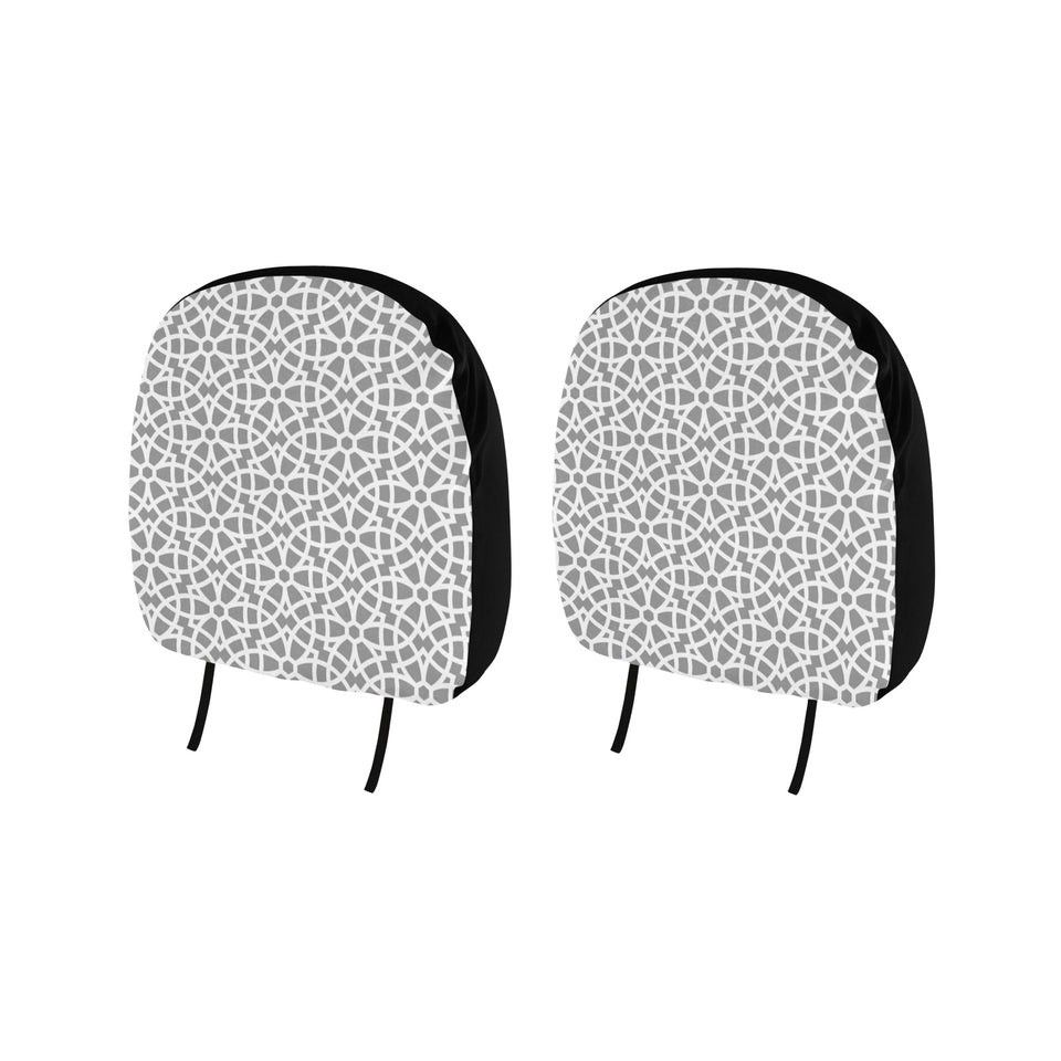 arabic gray pattern Car Headrest Cover