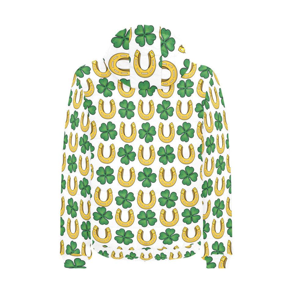 Horseshoes Pattern Print Design 04 Men's Padded Hooded Jacket