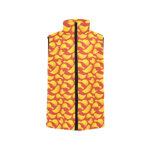 Potato Chips Pattern Print Design 05 Men's Padded Vest