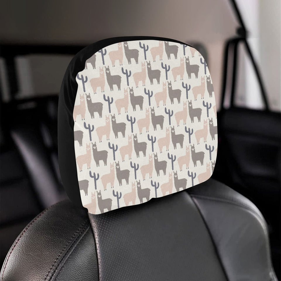 Llama Alpaca pattern Car Headrest Cover