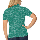 Math Pattern Print Design 01 Women's All Over Print Polo Shirt