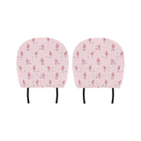 Poodle dog pink color theme Car Headrest Cover