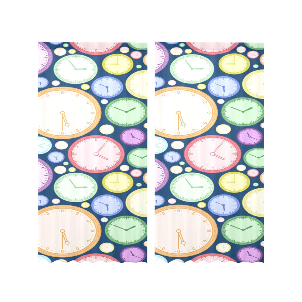 Colorful clock background Gauze Curtain