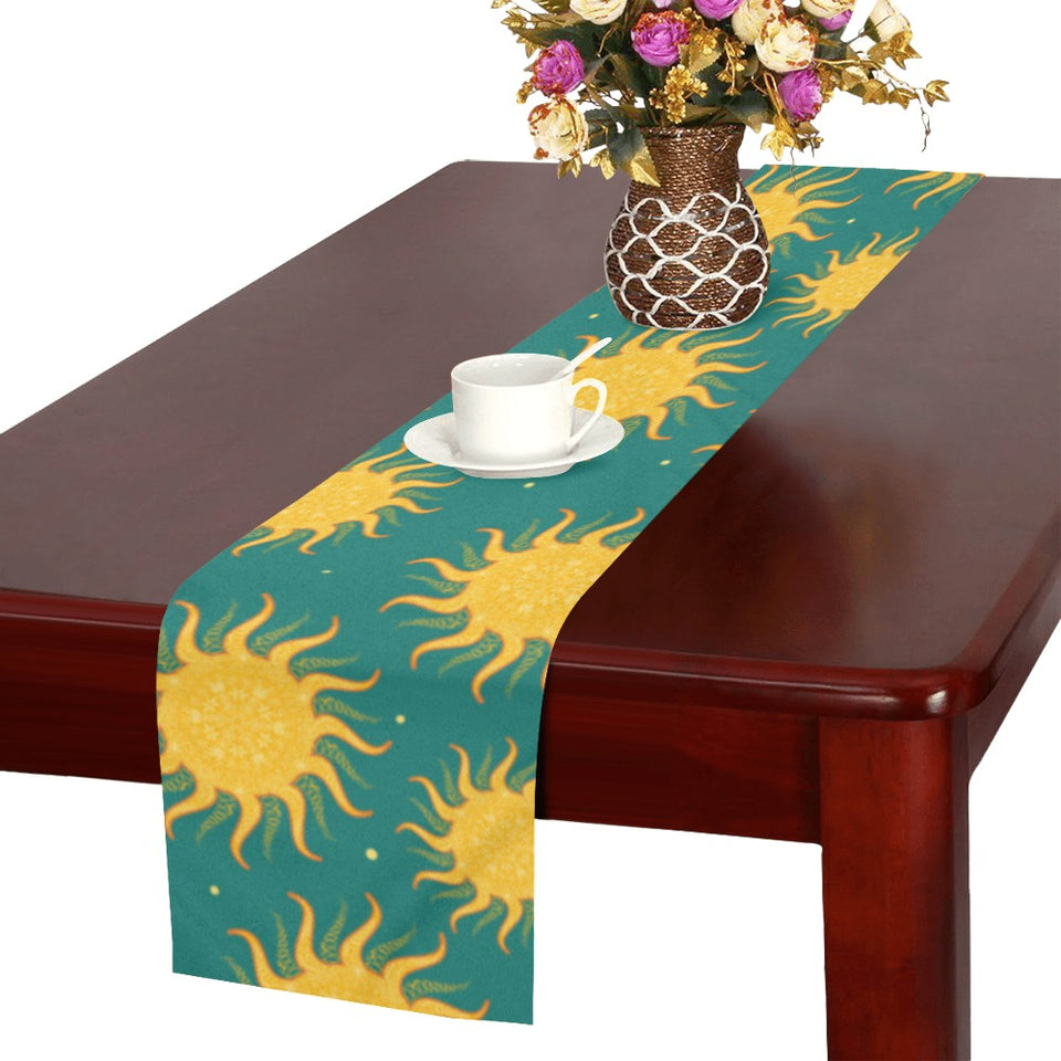 Sun green background Table Runner