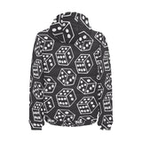 Dice Pattern Print Design 01 Men's Padded Hooded Jacket