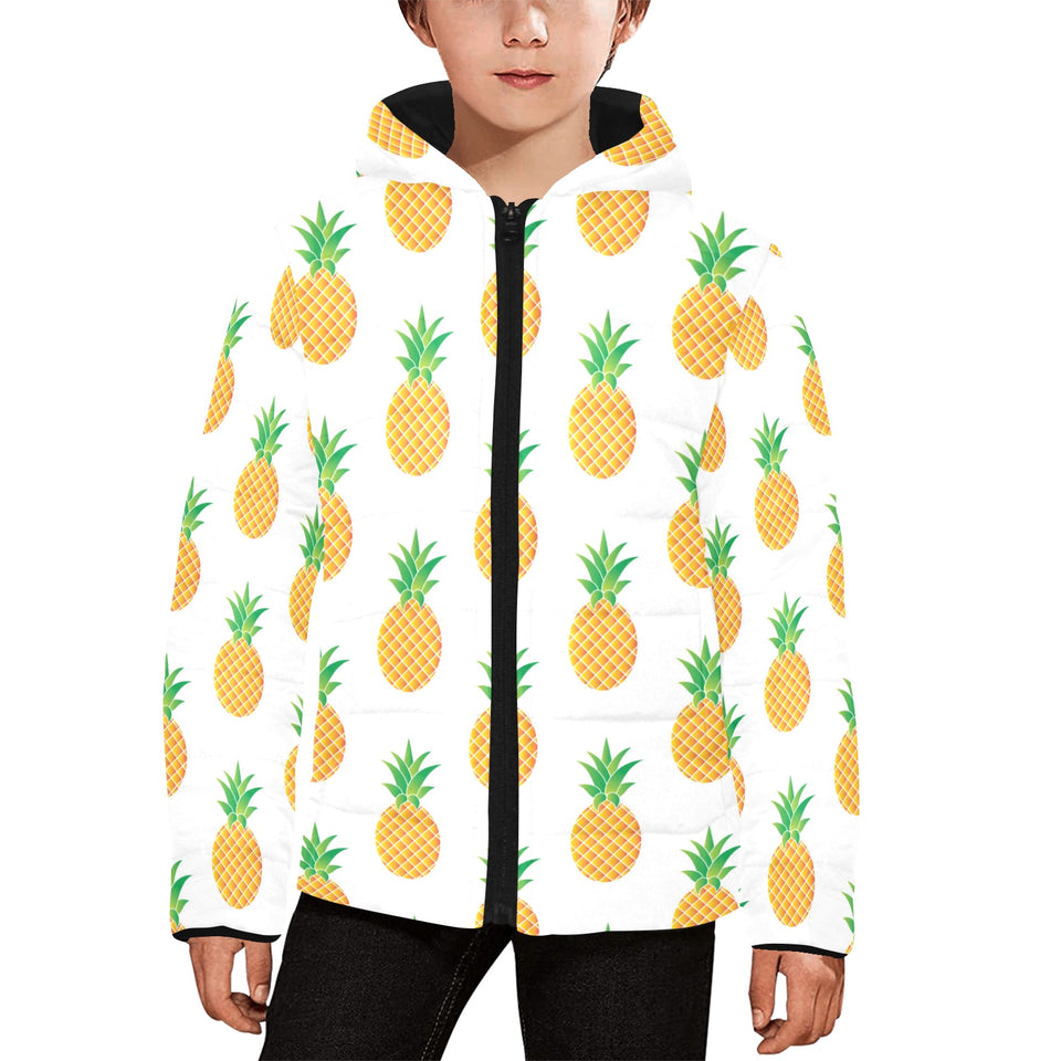 Pineapples pattern Kids' Boys' Girls' Padded Hooded Jacket