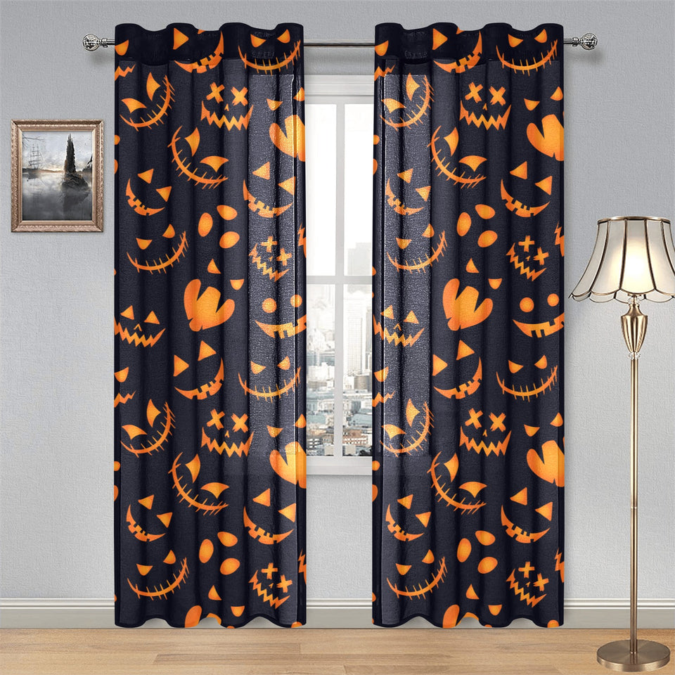 Halloween pattern Pumpkin background Gauze Curtain