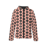 Lips Pattern Print Design 02 Women's Padded Hooded Jacket