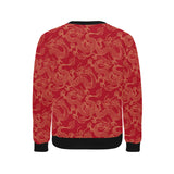 Gold dragons red background Men's Crew Neck Sweatshirt