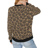 Coffee bean on brown background Women's Crew Neck Sweatshirt