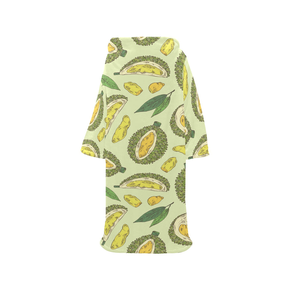 Durian leaves pattern background Blanket Robe with Sleeves