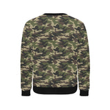 Dark Green camouflage pattern Men's Crew Neck Sweatshirt