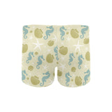 Seahorse shell starfish pattern background Men's Swimming Trunks