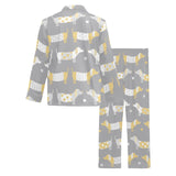Cute dachshund dog pattern Men's Long Pajama Set